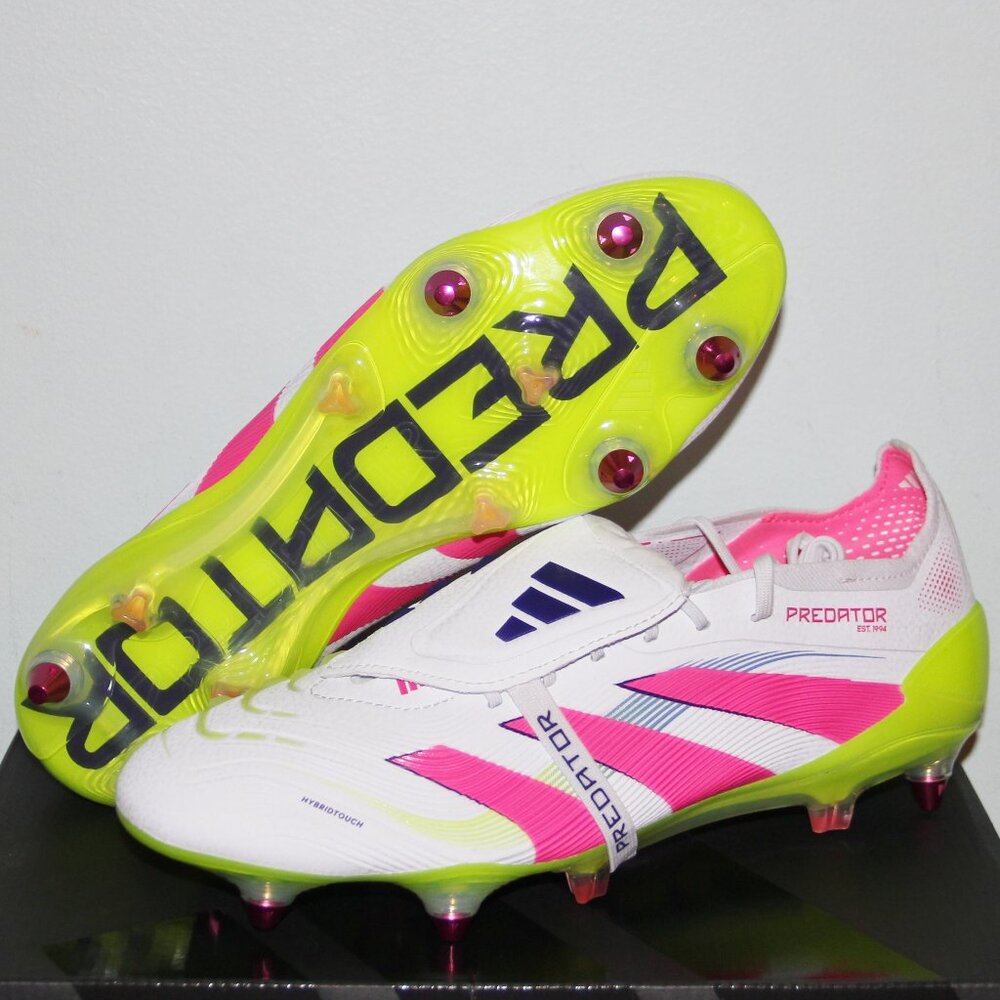 Adidas Predator Elite Fold-Over FT SG Soccer Cleats Mens 11.5 White Pink